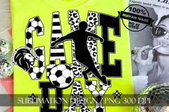 Soccer Game Day Sublimation PNG, Leopard, Striped Lines Product Image 1