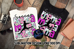 Floral Soccer Mama Sublimation PNG DTF, Pink Purple Flowers Product Image 3