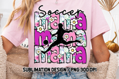 Floral Soccer Mama Sublimation PNG DTF, Pink Purple Flowers Product Image 4
