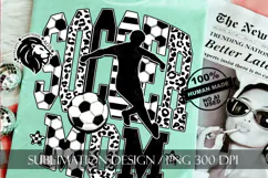 Soccer Mom Sublimation PNG, Leopard, Striped Lines Product Image 1
