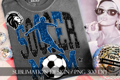 Soccer Mom Sublimation PNG, Blue Black Glitter Product Image 3