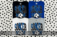 Soccer Mom Sublimation PNG, Blue Black Glitter Product Image 4