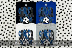 Soccer Mom Sublimation PNG, Blue Black Glitter Product Image 4