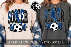 Soccer Mom Sublimation PNG, Blue Black Glitter Product Image 5