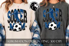 Soccer Mom Sublimation PNG, Blue Black Glitter Product Image 5