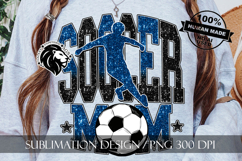 Soccer Mom Sublimation PNG, Blue Black Glitter Product Image 2
