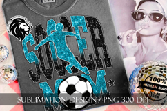 Soccer Mom Sublimation PNG, Blue Black Glitter Product Image 3