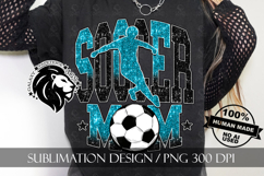 Soccer Mom Sublimation PNG, Blue Black Glitter Product Image 4