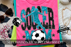 Soccer Mom Sublimation PNG, Blue Black Glitter Product Image 6