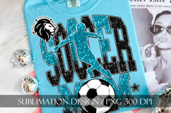 Soccer Mom Sublimation PNG, Blue Black Glitter Product Image 2