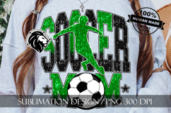 Soccer Mom Sublimation PNG, Green Black Glitter Product Image 3