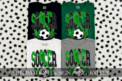 Soccer Mom Sublimation PNG, Green Black Glitter Product Image 2
