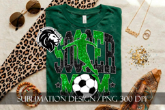 Soccer Mom Sublimation PNG, Green Black Glitter Product Image 4
