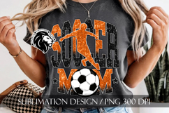 Soccer Mom Sublimation PNG, Orange Black Glitter Product Image 3