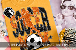 Soccer Mom Sublimation PNG, Orange Black Glitter Product Image 4