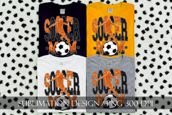 Soccer Mom Sublimation PNG, Orange Black Glitter Product Image 5