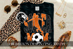 Soccer Mom Sublimation PNG, Orange Black Glitter Product Image 7