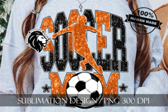 Soccer Mom Sublimation PNG, Orange Black Glitter Product Image 2