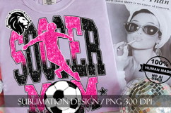 Soccer Mom Sublimation PNG, Pink Black Glitter Product Image 5