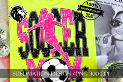 Soccer Mom Sublimation PNG, Pink Black Glitter Product Image 6