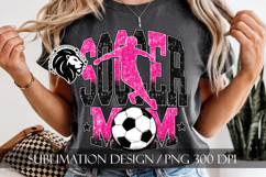 Soccer Mom Sublimation PNG, Pink Black Glitter Product Image 7