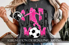Soccer Mom Sublimation PNG, Pink Black Glitter Product Image 7