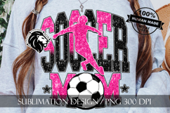 Soccer Mom Sublimation PNG, Pink Black Glitter Product Image 8
