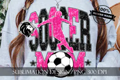 Soccer Mom Sublimation PNG, Pink Black Glitter Product Image 8