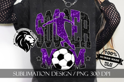 Soccer Mom Sublimation PNG, Purple Black Glitter Product Image 3