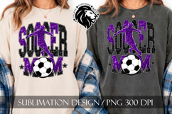 Soccer Mom Sublimation PNG, Purple Black Glitter Product Image 6