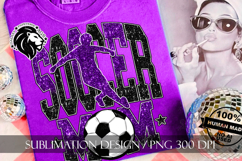 Soccer Mom Sublimation PNG, Purple Black Glitter Product Image 7