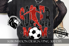 Soccer Mom Sublimation PNG, Red Black Glitter Product Image 3