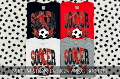 Soccer Mom Sublimation PNG, Red Black Glitter Product Image 4