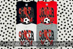 Soccer Mom Sublimation PNG, Red Black Glitter Product Image 4