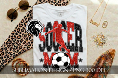 Soccer Mom Sublimation PNG, Red Black Glitter Product Image 6