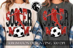 Soccer Mom Sublimation PNG, Red Black Glitter Product Image 7