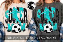 Soccer Mom Sublimation PNG, Teal Black Glitter Product Image 2