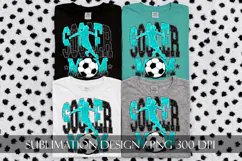 Soccer Mom Sublimation PNG, Teal Black Glitter Product Image 3