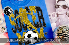 Soccer Mom Sublimation PNG, Yellow Black Glitter Product Image 4