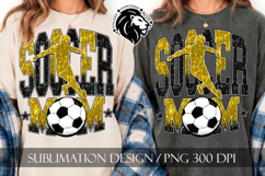 Soccer Mom Sublimation PNG, Yellow Black Glitter Product Image 2