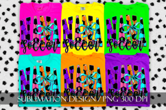 Coquette Neon Soccer Nana Sublimation PNG Product Image 2