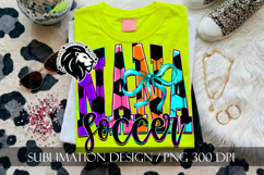 Coquette Neon Soccer Nana Sublimation PNG Product Image 4