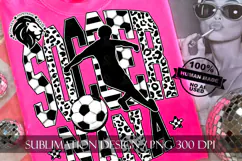 Soccer Nana Sublimation PNG, Leopard, Striped Lines Product Image 2