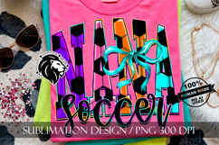 Coquette Neon Soccer Nana Sublimation PNG Product Image 5