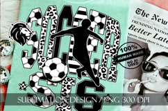 Soccer Sis Sister Sublimation PNG, Leopard, Striped Lines Product Image 3