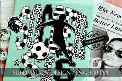 Soccer Sis Sister Sublimation PNG, Leopard, Striped Lines Product Image 3