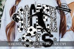 Soccer Sis Sister Sublimation PNG, Leopard, Striped Lines Product Image 8