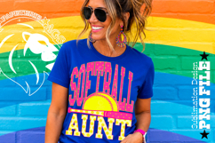 Pink Yellow Softball Aunt Polka Dots Sublimation PNG Product Image 2