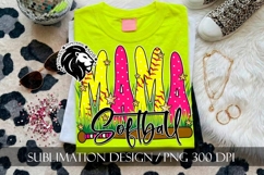 Pink Gold Softball Mama Polka Dots Sublimation PNG Product Image 5