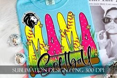 Pink Gold Softball Mama Polka Dots Sublimation PNG Product Image 1